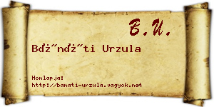 Bánáti Urzula névjegykártya